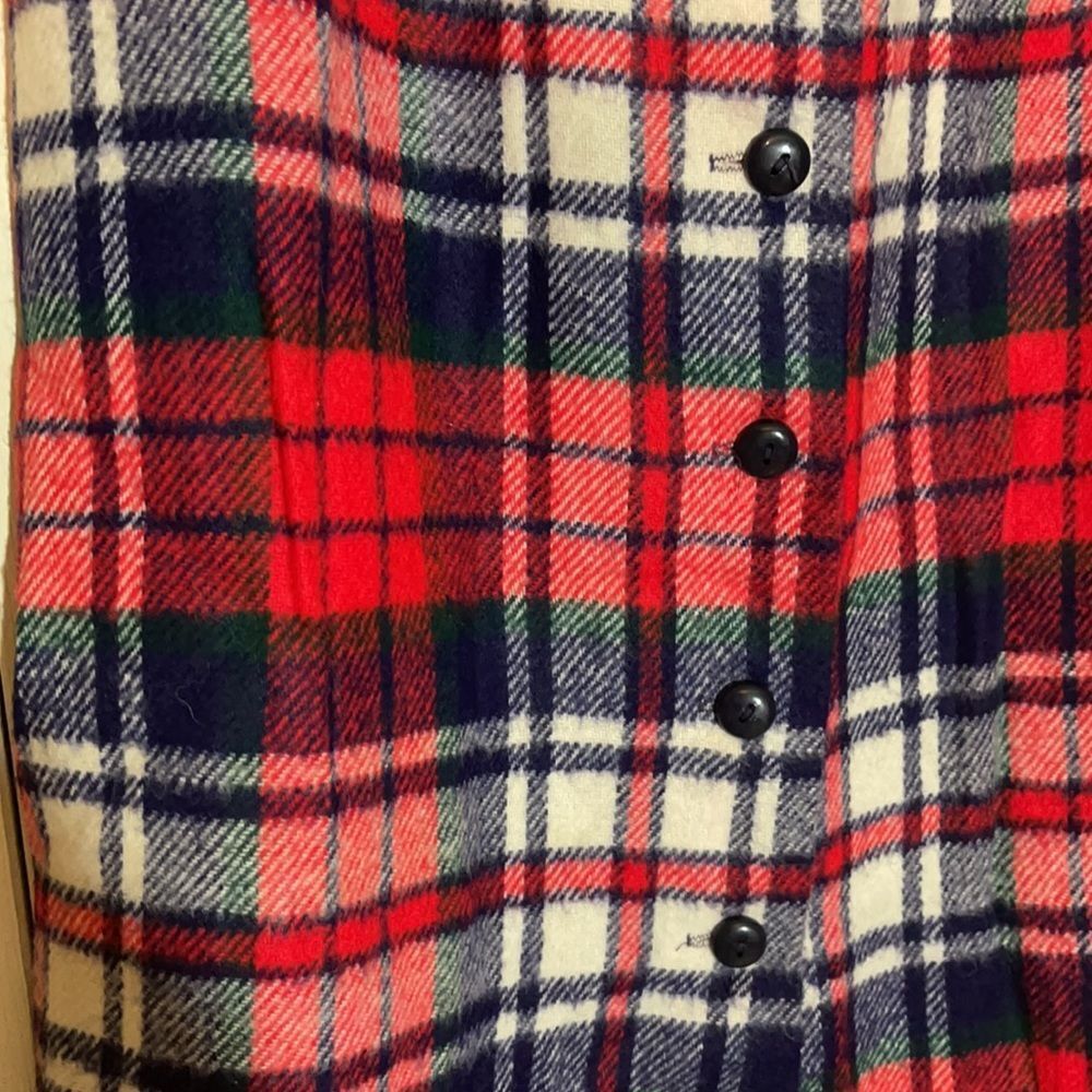 Vintage 1960s or 1970s Handmade Plaid Wool Maxi Skirt Tiny Waist - Picture 9 of 14
